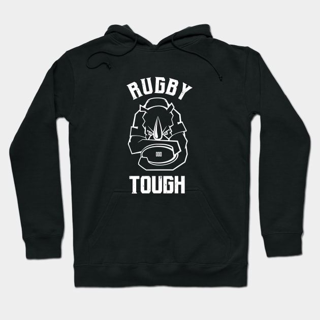 Rugby Tough Rhino Mascot Hoodie by atomguy